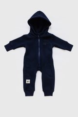 Baby blue body suit footer on fleece, blue, 62