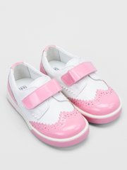 Кросівки рожево-білі із шкіри