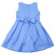 Сукня лляна синя з маленьким рожевим бантиком зпереду і низом в складку для дівчинки