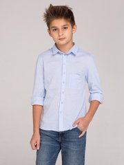 Blue shirt for a boy, navy blue, 110