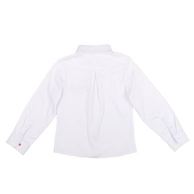 Блуза біла класична бавовняна з нашивкою для дівчат