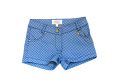 Blue cotton shorts with a print