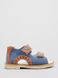 Blue-brown split leather sandals with velcro