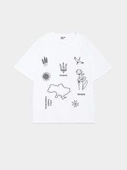 T-shirt white with an embroidery "Ukrainian Tattoo", white, 122