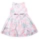 Сукня лляна "Квіти" рожева в квітку з бантом ззаду і низом в складку для дівчинки