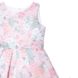 Сукня лляна "Квіти" рожева в квітку з бантом ззаду і низом в складку для дівчинки