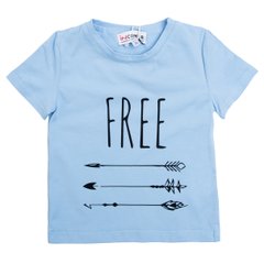 Blue cotton t-shirt with a print for a boy