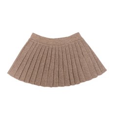 Pleated beige woolen skirt for girls
