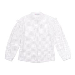 Блуза біла в горох бавовняна для дівчинки