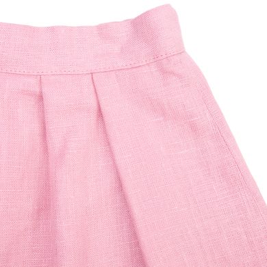 Спідниця лляна рожева зі складками для дівчинки