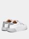 White leather unisex sneakers with gray inserts