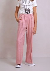 Pink tweed pants with an arrow on the elastic band, pink, 128