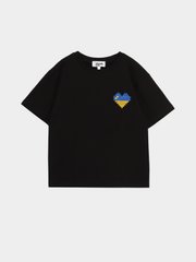 Adult T-shirt black with print "Pixel heart"