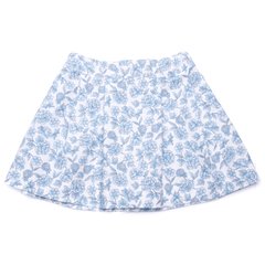 Blue cotton skirt "Roses" for a girl