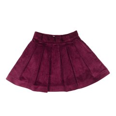 Burgundy Corduroy pleated skirt "bird" for girls