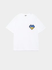 Adult T-shirt white with print "Pixel heart"