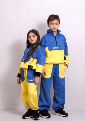 Універсальні блакитні штани MRCL з жовтими кишенями