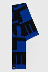 Black and blue scarf, blue