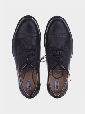 Туфлі чорні із натуральної шкіри на шнурівці