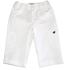 White cotton breeches with brand embroidery on the wallet for a boy