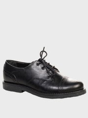 Genuine leather black brogues with laces