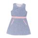 Сарафан класичний твидовий синій з рожевими деталями на блискавці для дівчинки