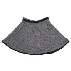 Black half-flare cotton skirt for a girl