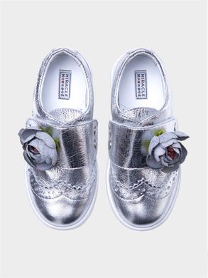 Silver leather brogues