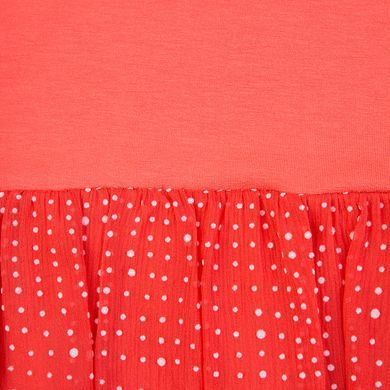 Red cotton tunic with a polka dot bottom for a girl