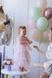A delicate pink dress with flared tulle sleeves, pink, 116