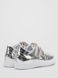 Silver sneakers with leather