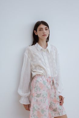 A milk-colored woman cotton blouse, S