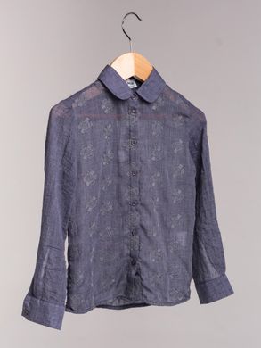 Blue cotton blouse for a girl