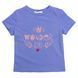 Lilac cotton T-shirt-top with a wonder pink print for a girl, 80