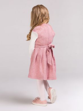 Pink tweed dress with a bow at the back for a girl/1