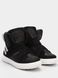 Black sneakers with silver leather stripes
