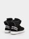 Black sneakers with silver leather stripes