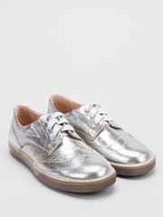 Silver sneakers with leather