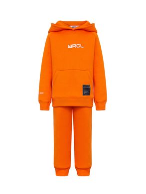 Orange adult hoodie on fleece with embroidery