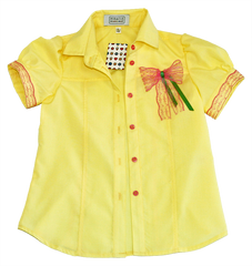 Yellow cotton blouse for a girl