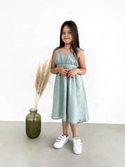 Mint cotton dress with an inflated belt