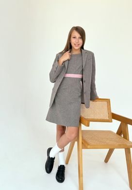 Sundress classic tweed gray with pink details on the zipper for girls