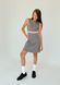 Sundress classic tweed gray with pink details on the zipper for girls