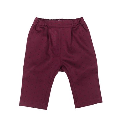 Burgundy cotton pants "Stars" for a child