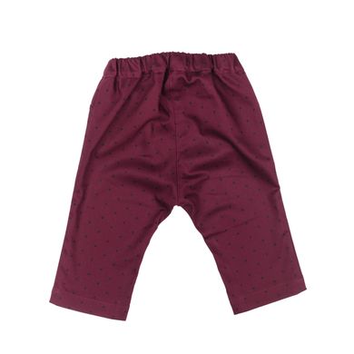 Burgundy cotton pants "Stars" for a child