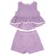 A set of shorts and a top made of lilac stitching for a girl