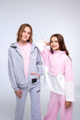 Gray hoodie on zipper, grey, 134