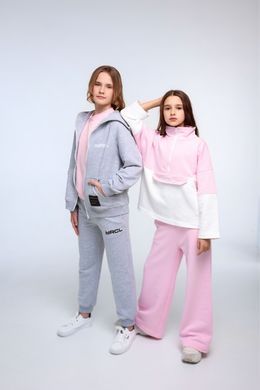 Gray hoodie on zipper, grey, 134