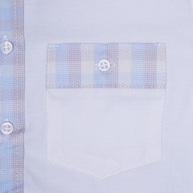 Milk cotton shirt with checked details for a boy