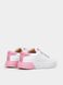 White leather sneakers with pink inserts